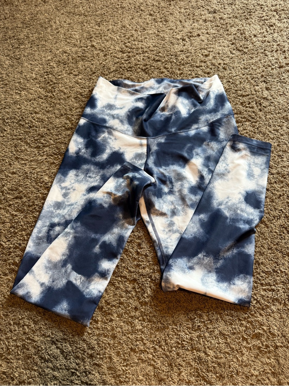 Old Navy Blue & White Tie-Dye Leggings